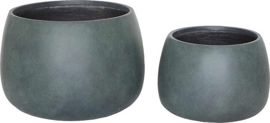 House Nordic Pot Fiberclay Grijs Set Van 2