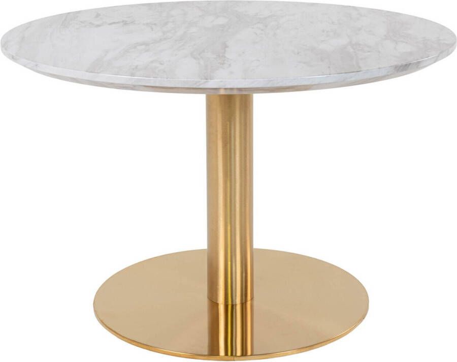 Norrut Bolzano Coffee Table Coffee table with top in marble look and brass base ø70x45cm