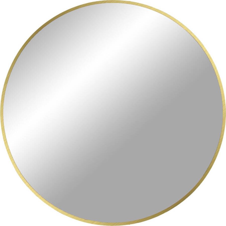 House Nordic Madrid Mirror with brass look frame Ø80 cm
