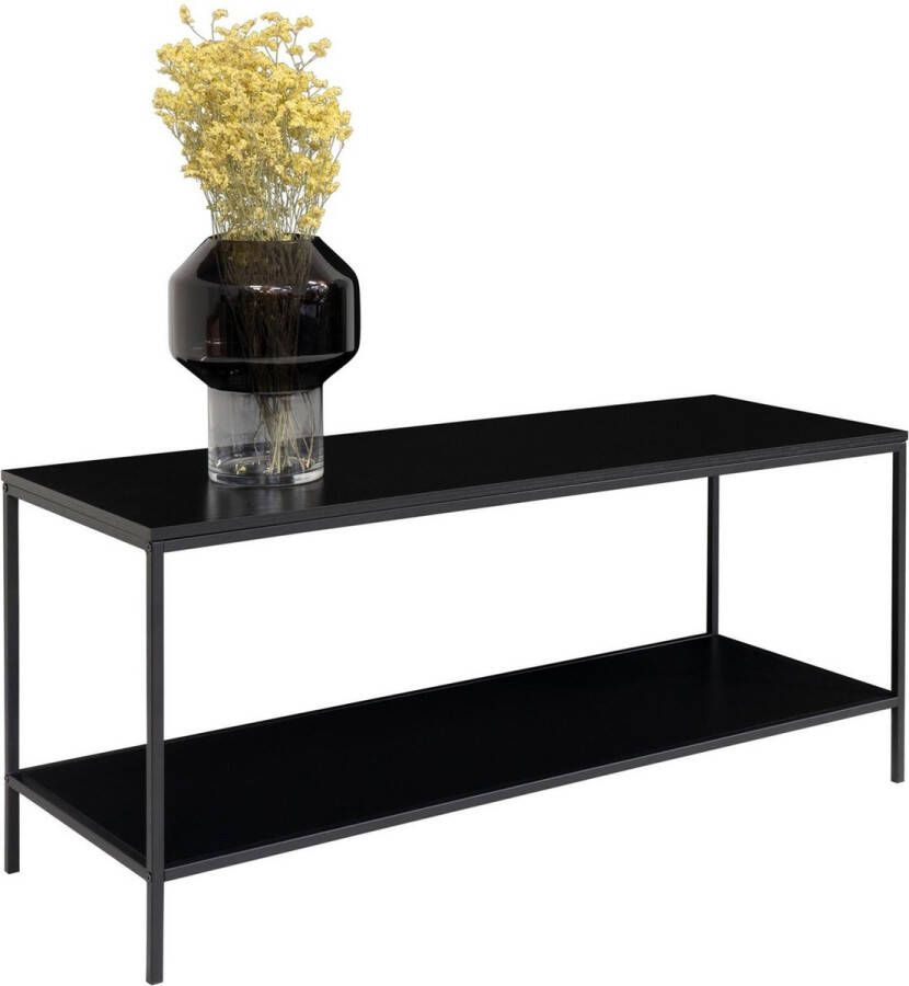 Old Inn Wonen Vita TV Stand TV table with black frame and two black shelves 100x36x45 cm