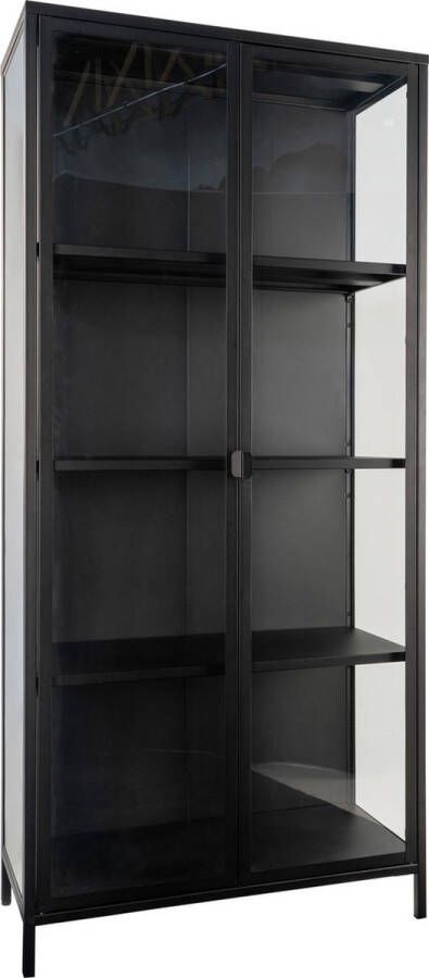 House Nordic Brisbane Display Cabinet Display cabinet in black with glass doors 35x80x175 cm