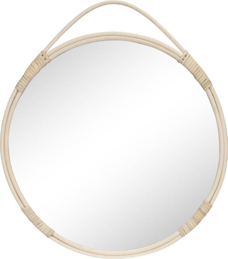 House Nordic Malo Mirror Ronde spiegel in natuurlijk rotan Ã˜50 cm