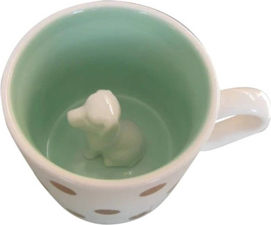 House of Disaster Doggie kop en schotel mintgroen 220ml cadeaudoos