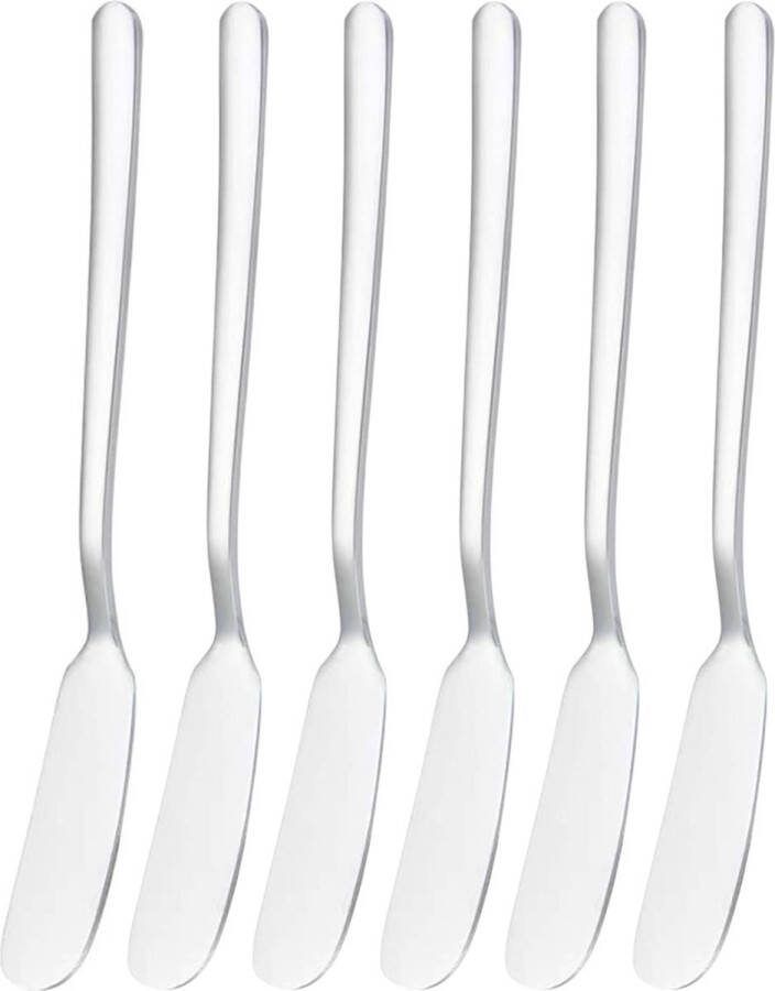 House of Husk Botermesjes Set Zilver RVS Botermes Smeermessen Tapas Mesjes 6 Stuks
