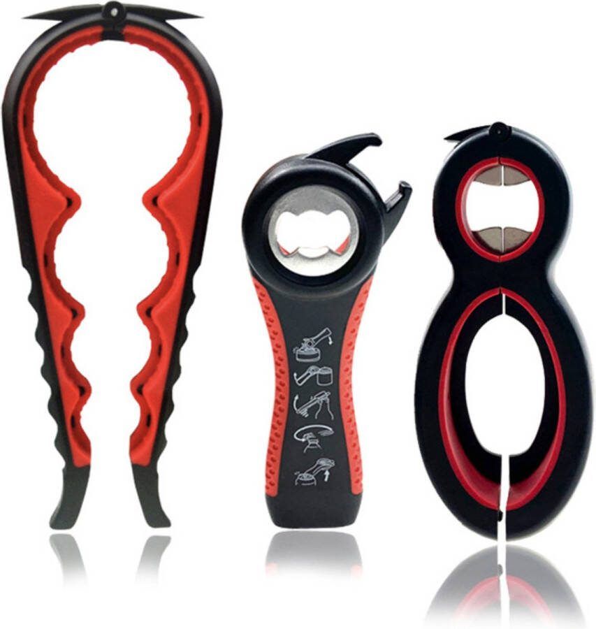 House of Husk Dekselopener Multifunctionele Set Allesopener Fles Opener Blikopener Potopener Set van 3