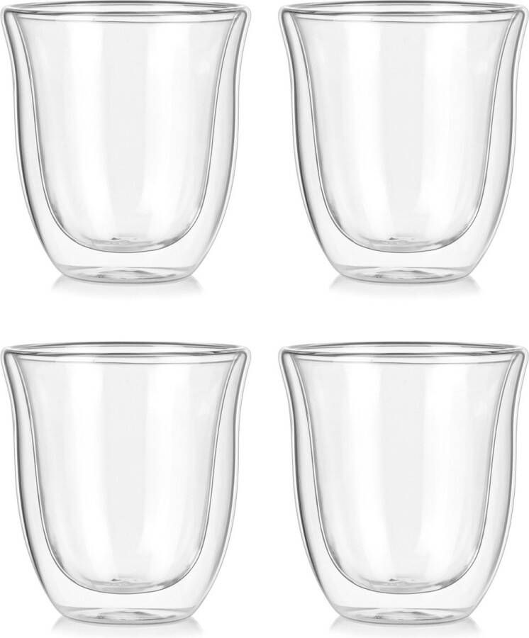 House of Husk Dubbelwandige Koffie Glazen Theeglazen Koffieglazen Borosilicaat Glas 150ML 4 Stuks