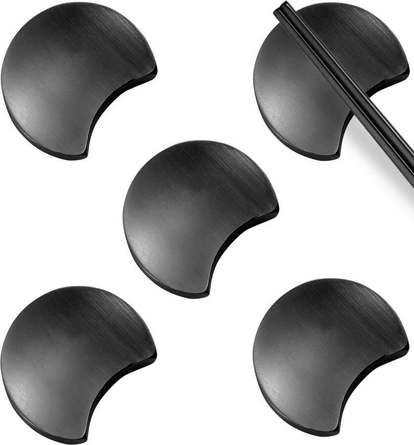 House of Husk Eetstokjes Houder Set Chopstick Holder Zwart Sushi Servies RVS 5 Stuks