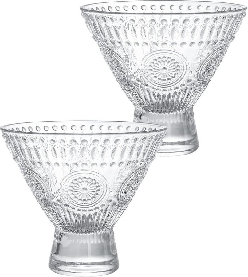 House of Husk IJscoupe Glazen 2 Stuks IJsglazen Dessert Glas Sorbetglazen Cocktail Glazen Barok Design