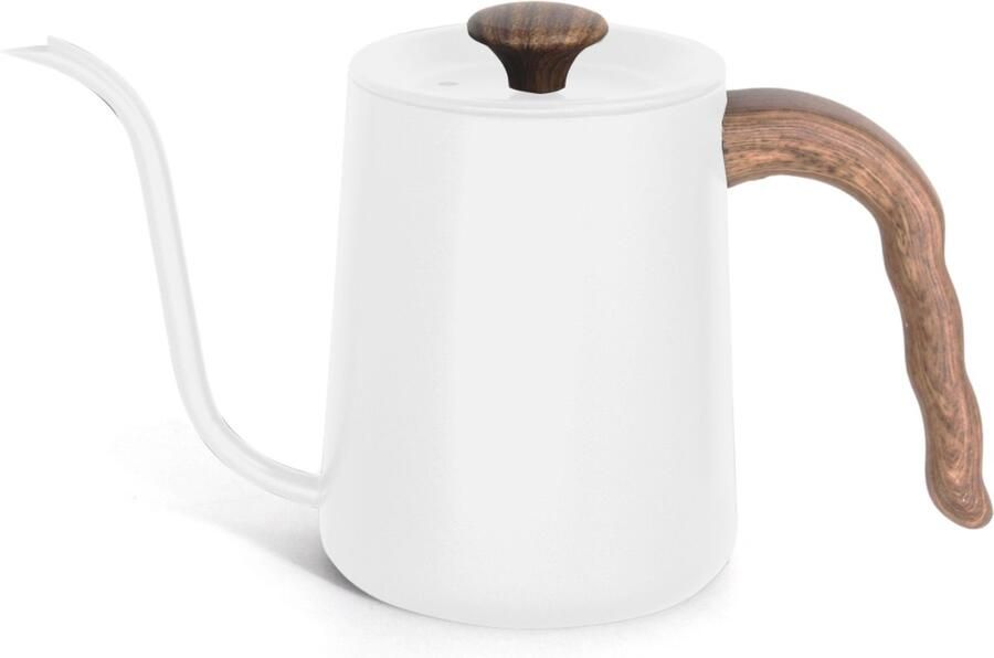 House of Husk Slow Coffee Ketel Pour Over Kettle Gooseneck kettle Heet Water Ketel Coffeemaker RVS Cafetière 600 ml Wit