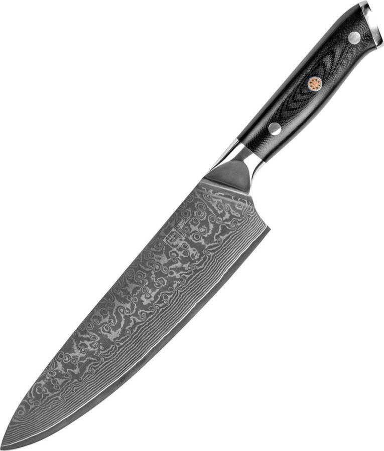 House of Husk Professioneel Koksmes 33cm 20cm Lemmet Chef Mes Keukenmes 67 Lagen Damascus Staal Koolstof Chroom Kern 60+2HRC
