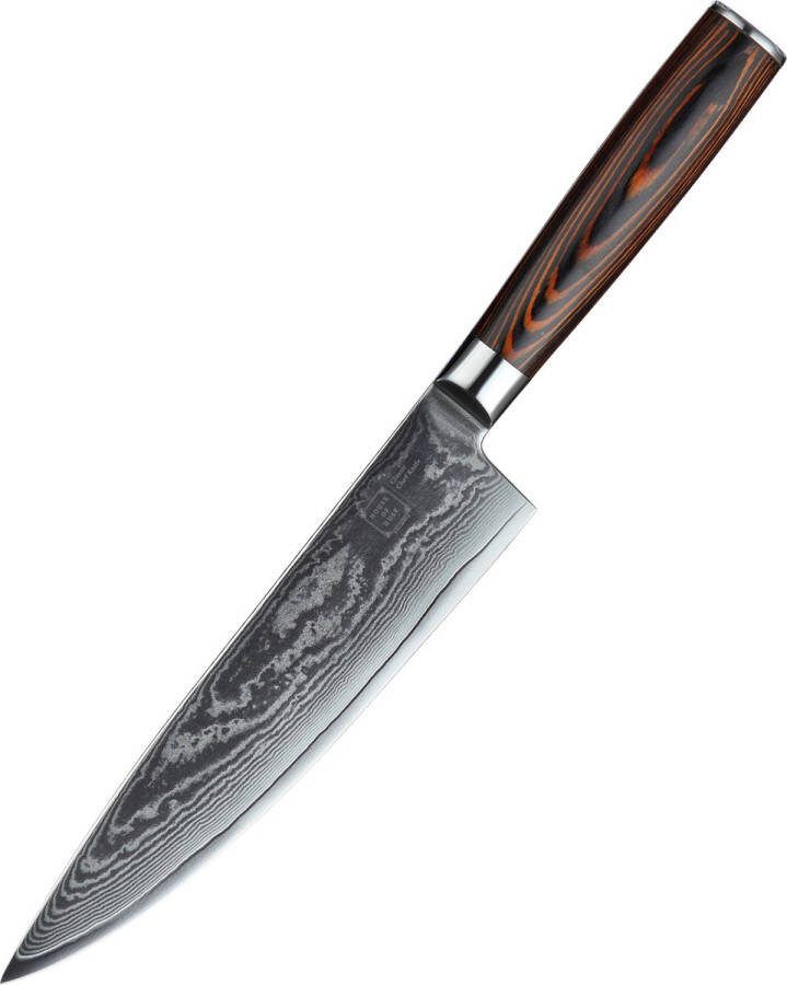 House of Husk Professioneel Koksmes 33cm 20cm Lemmet Chef Mes Keukenmes 67 Lagen Damascus Staal Koolstof Chroom Kern 60+2HRC