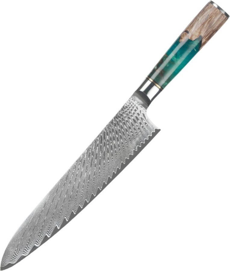 House of Husk Professioneel Koksmes 33cm 20cm Lemmet Chef Mes Keukenmes 67 Lagen Damascus Staal Koolstof Chroom Kern 60+2HRC