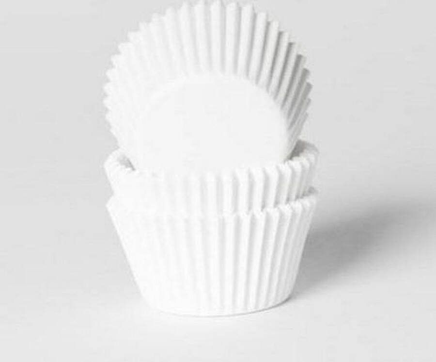 House of Marie Mini Cupcake Vormpjes Baking Cups Wit pk 60