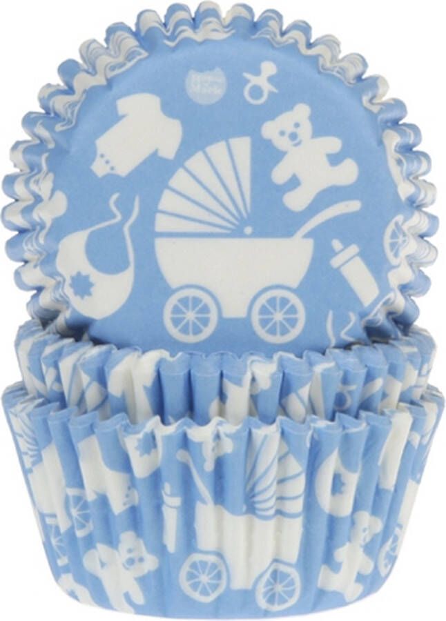 House of Marie Cupcake Vormpjes baby wit blauw pk 50