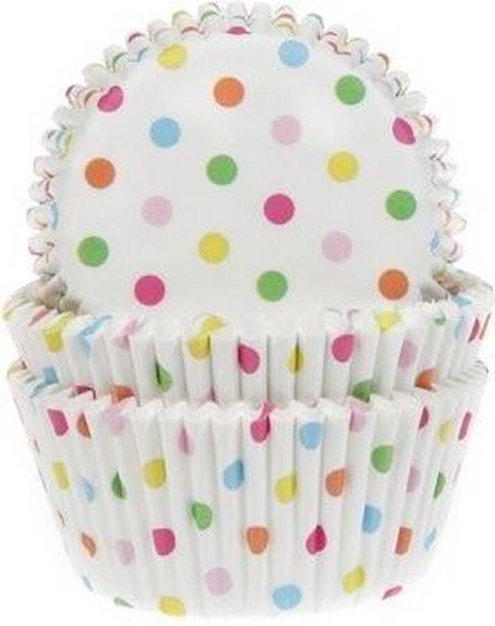 House of Marie Cupcake Cups Confetti 50x33mm. 50st. standaard