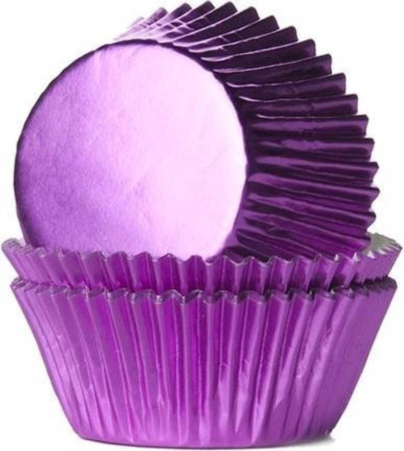 House of Marie Cupcake Vormpjes Baking Cups Folie Roze pk 24