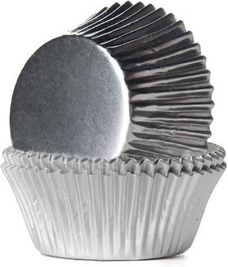 House of Marie Cupcake Vormpjes Baking Cups Folie Zilver pk 24