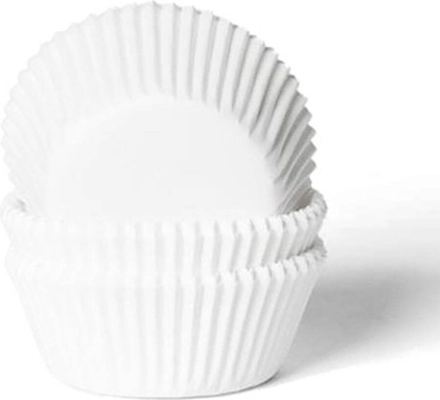 House of Marie Cupcake Vormpjes Baking Cups Wit Klein pk 50