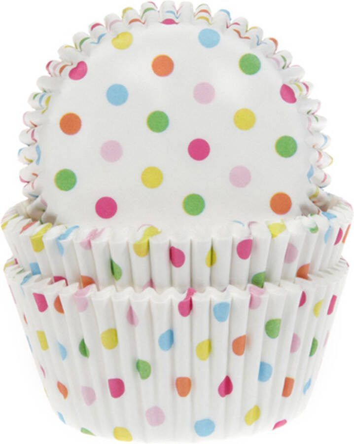 House of Marie Cupcake Cups Confetti 50x33mm. 50st. standaard