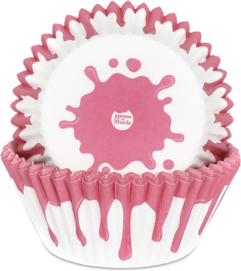 House of Marie Cupcake Vormpjes Drip Pink pk 50 Baking Cups