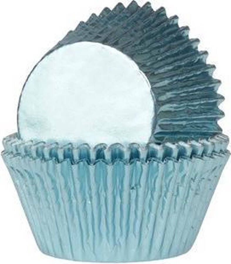 House of Marie Cupcake Vormpjes Folie Baby Blauw pk 24 Baking Cups