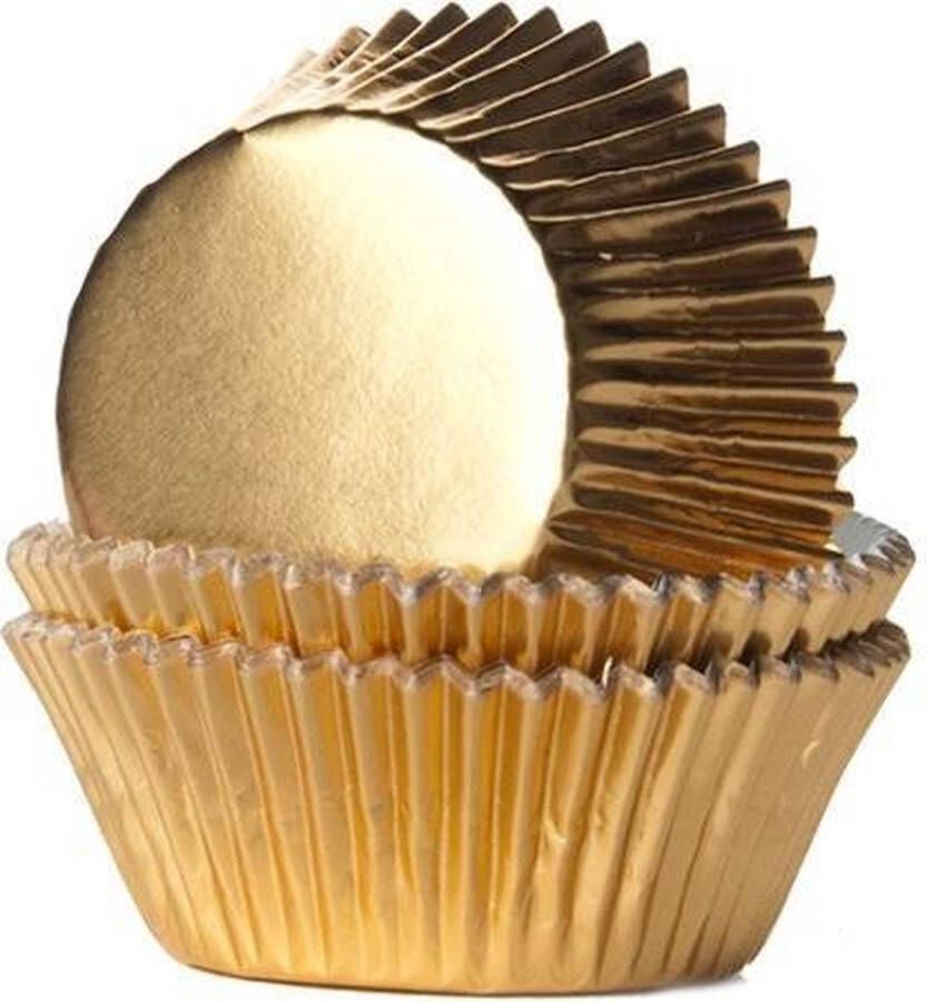 House of Marie Cupcake vormpjes Folie Goud pk 24 Ø 5 cm