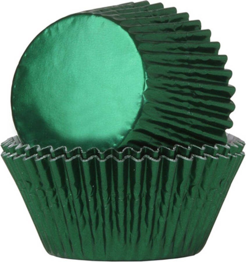 House of Marie Cupcake Vormpjes Folie Groen pk 24 Baking Cups