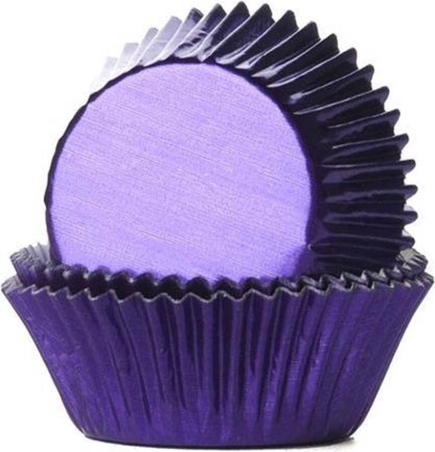 House of Marie Cupcake Vormpjes Baking Cups Folie Paars pk 24