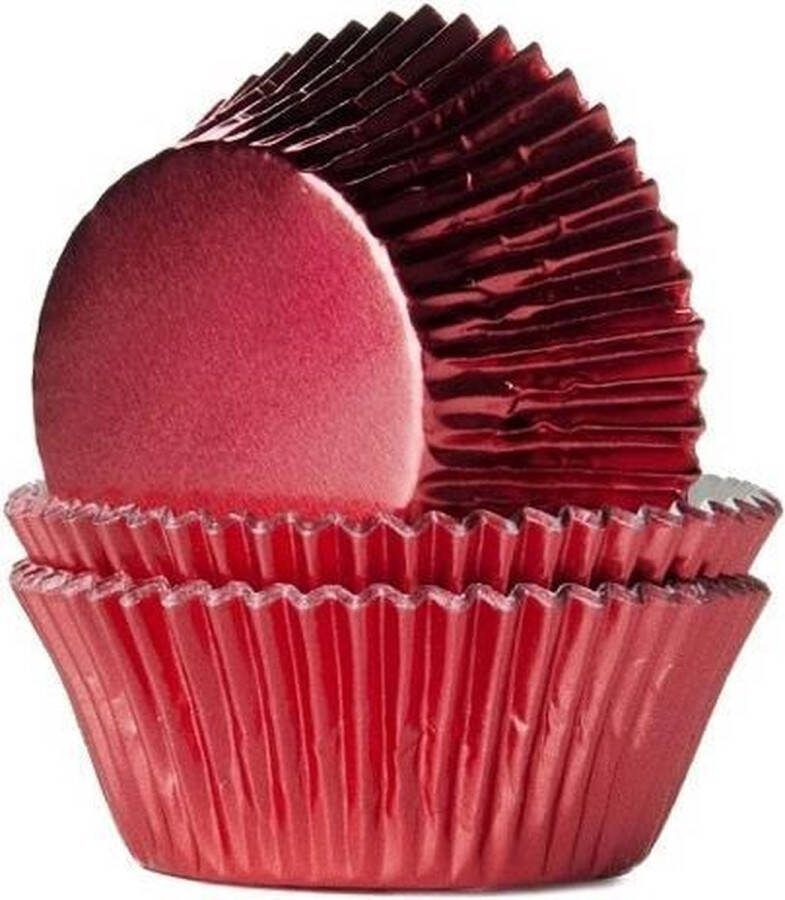 House of Marie Cupcake Vormpjes Baking Cups Folie Rood pk 24