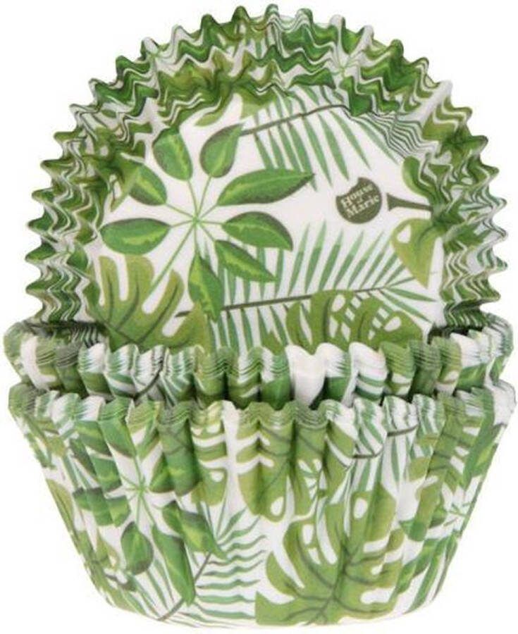 House of Marie Cupcake Vormpjes Groen Blad pk 50 Baking Cups