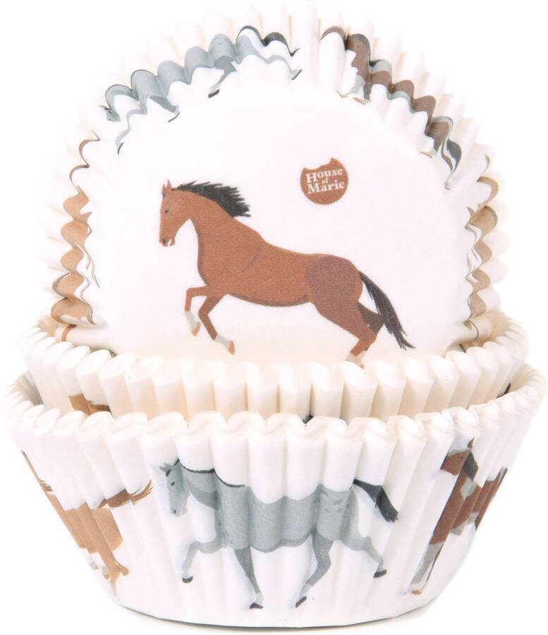 House of Marie Cupcakevormpjes Paarden Design Ø 5 cm pk 50
