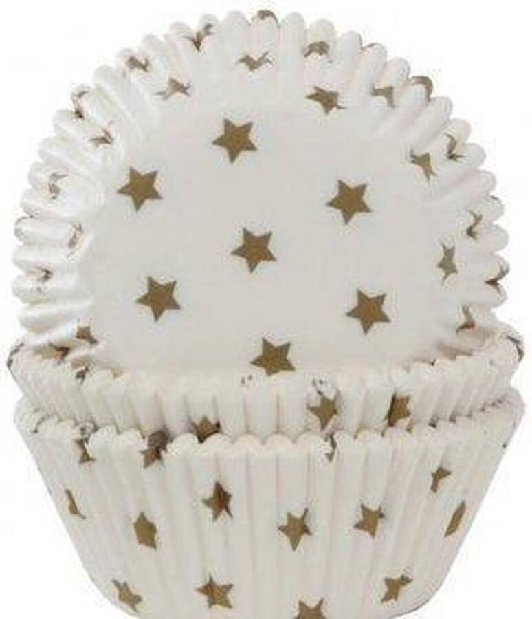 House of Marie Cupcake Vormpjes Baking Cups Ster Goud pk 50