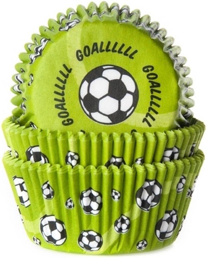House of Marie Cupcake Vormpjes Baking Cups Voetbal Groen pk 50