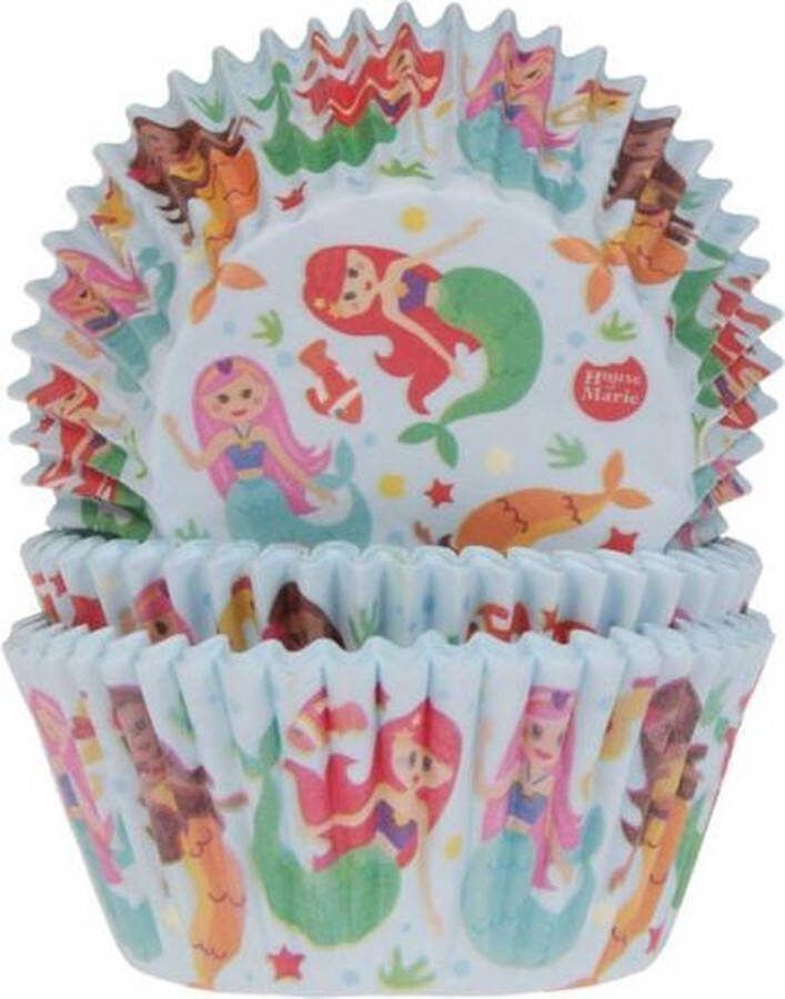 House of Marie Cupcake Vormpjes Zeemeermin pk 50 Baking Cups