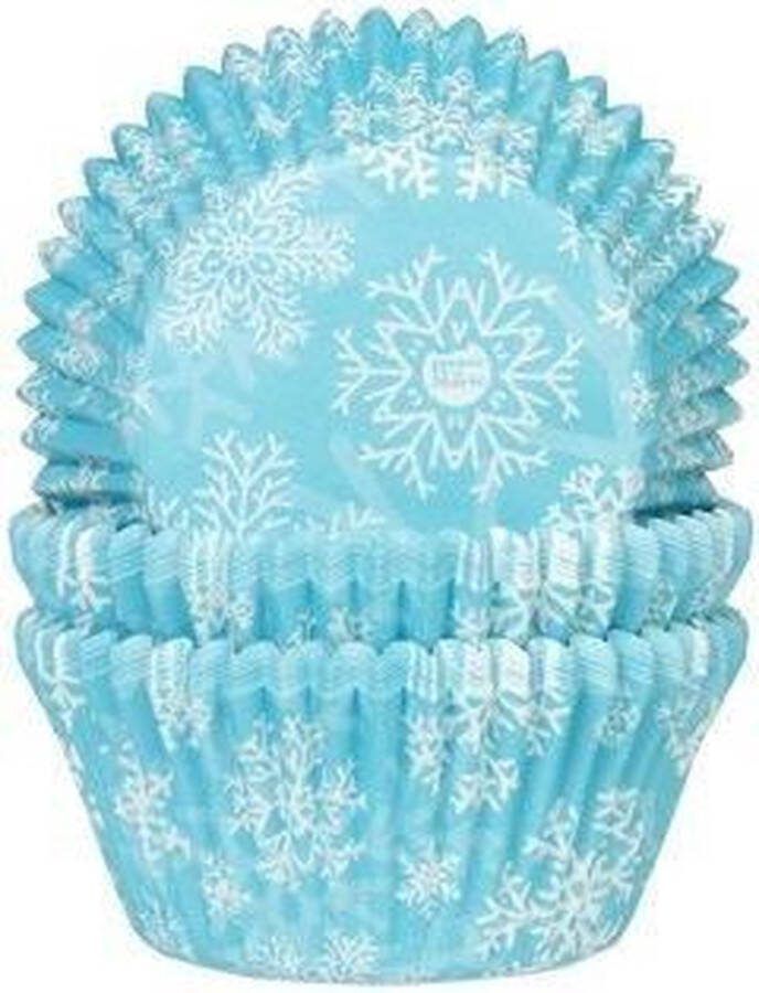 House of Marie Cupcakevormpjes IJskristal Blauw (Frozen) 50x33mm 50 stuks