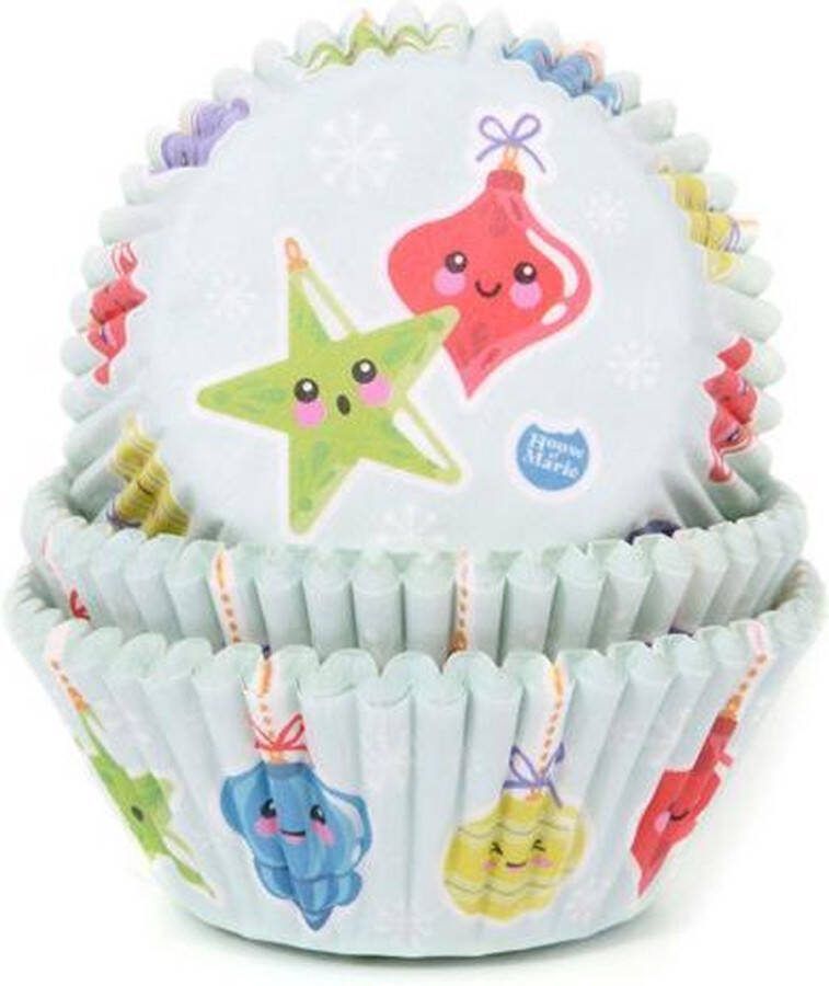 House of Marie Cupcake Vormpjes Kerstballen pk 50 Baking Cups