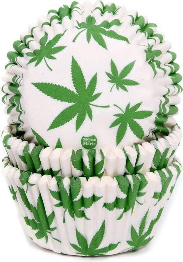 House of Marie Cupcake Vormpjes Marihuana pk 50 Baking Cups