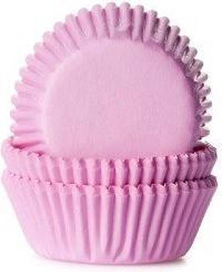 House of Marie Mini Cupcake Vormpjes Baking Cups Licht Roze pk 60