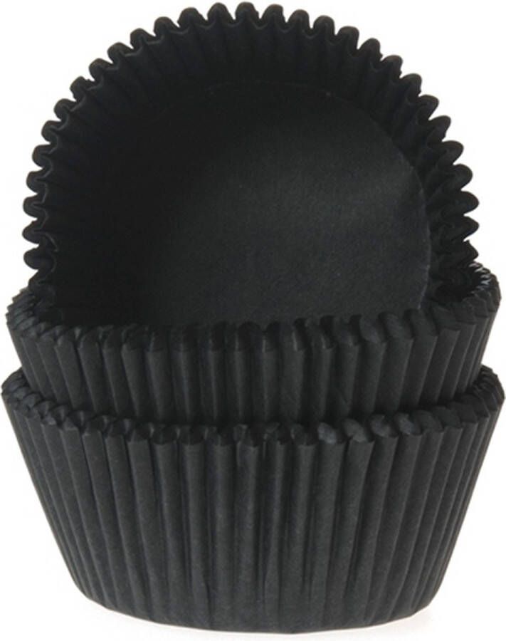 House of Marie Mini Cupcake Vormpjes Baking Cups Zwart pk 60