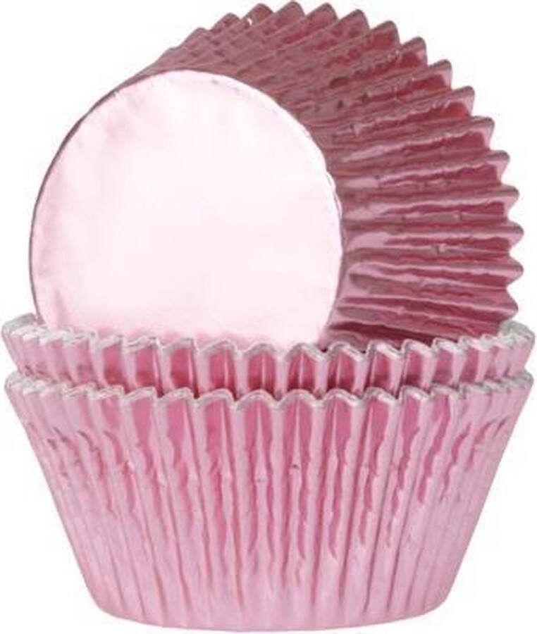House of Marie MINI Cupcake Vormpjes Folie Baby Roze pk 36
