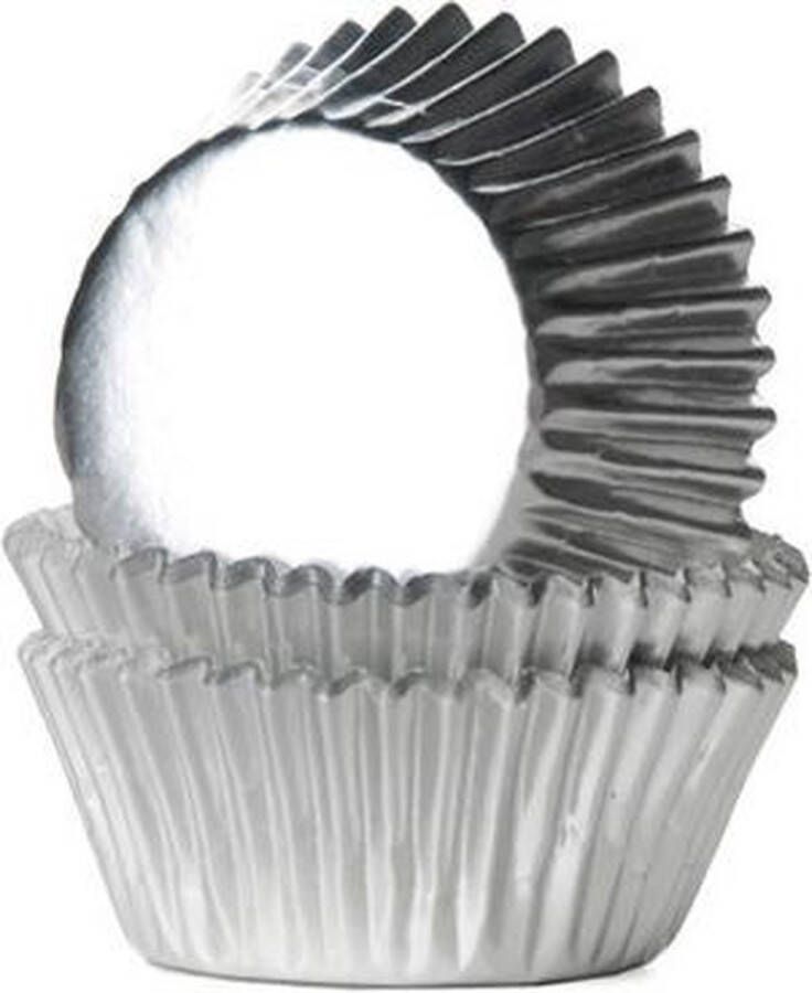 House of Marie MINI Cupcake Vormpjes Folie Zilver pk 36