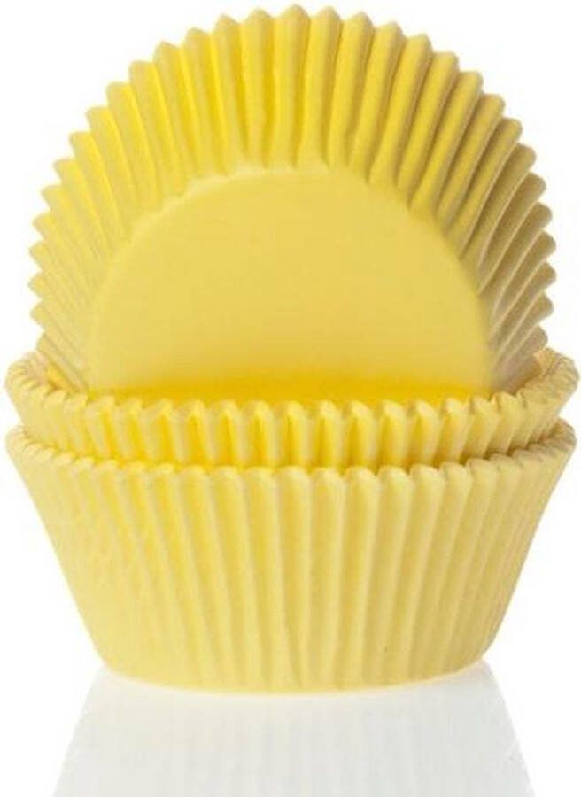 House of Marie Mini Cupcake Vormpjes Baking Cups Geel pk 60