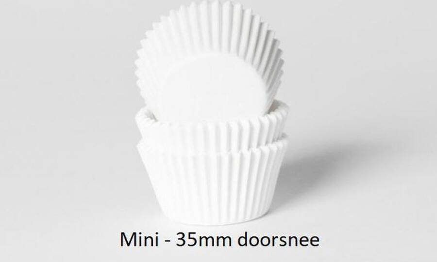 House of Marie Mini Cupcake Vormpjes Baking Cups Wit pk 500