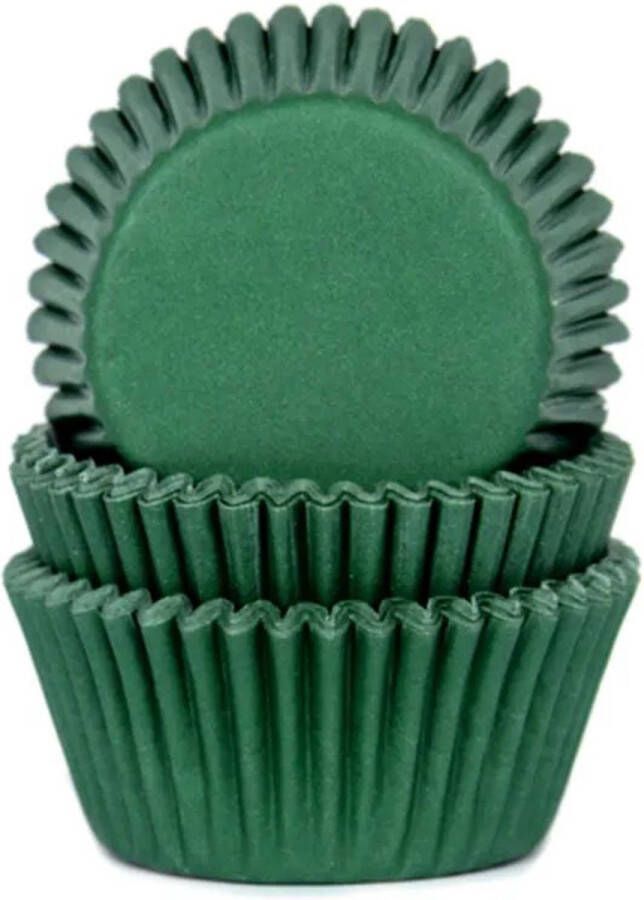 House of Marie Mini Cupcake Vormpjes Donkergroen pk 60 Baking Cups
