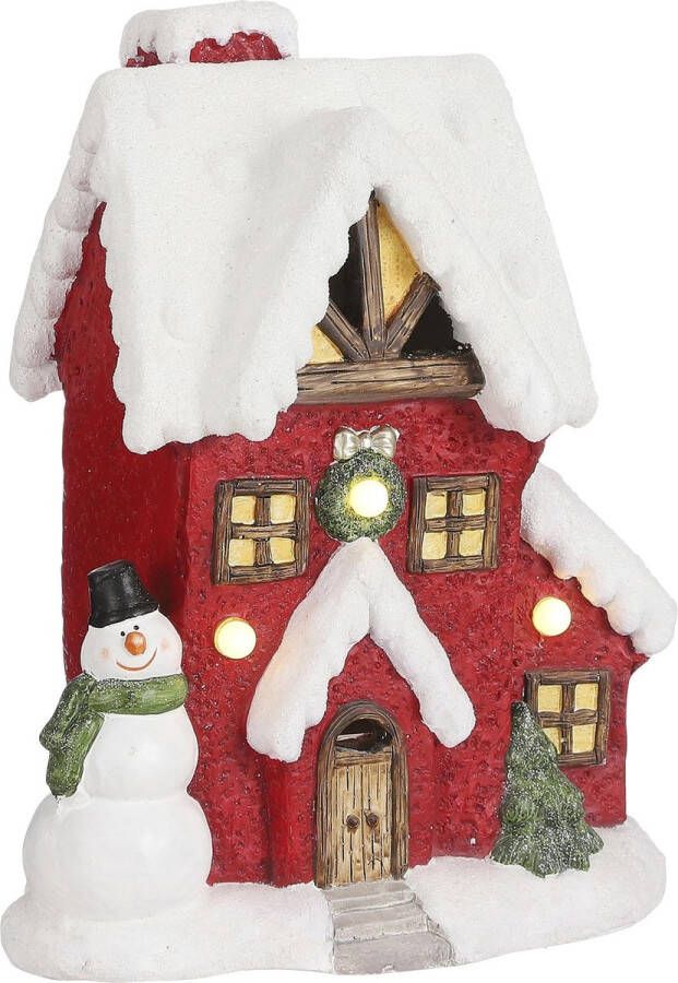House of Seasons Kersthuisje met Verlichting L28 5 x B20 x H37 cm Rood
