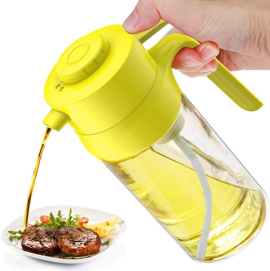 Houselog Oliefles oliedispenser intelligente gedoseerde 3 ml 5 ml oliefles met schenktuit azijnflessen olijfoliefles container kruidenfles 500 ml voor keuken en barbecue
