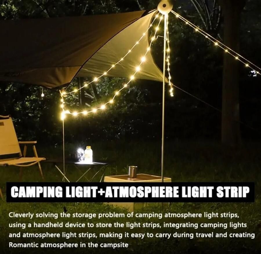 Housevitamin Lichtsnoer Oplaadbare LED campinglamp Waterdicht Lichtslinger Lichtstrip Lampjes slinger Festival Camping