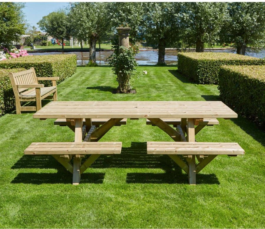 Hout In Stijl Picknicktafel Lucas 8 personen 230x160cm Picknicktafels voor Buiten