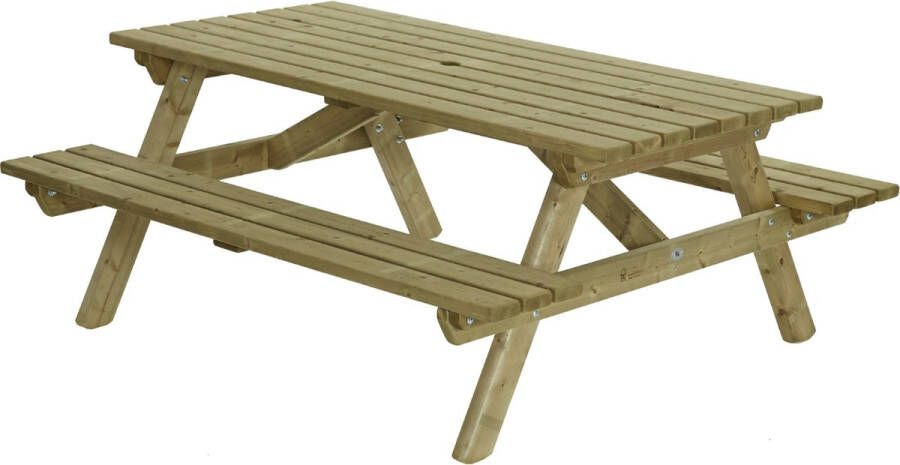 Hout In Stijl Picknicktafel Sem 6 personen 180x160cm Picknicktafels voor Buiten