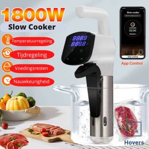 Hovers BrightWise Elektrische Slowcooker Vacuum Cooker 1200W WiFi App Zwart